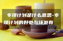 专项计划是什么意思-专项计划的好处与坏处有哪些